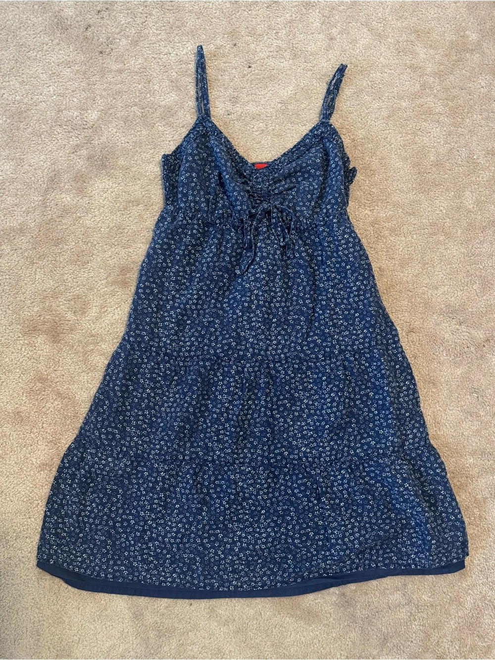 Esprit Navy Floral Tiered Midi Dress
